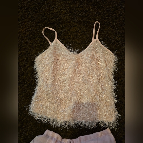 Pink Fuzzy Top and Pants Set - Picture 2 of 3